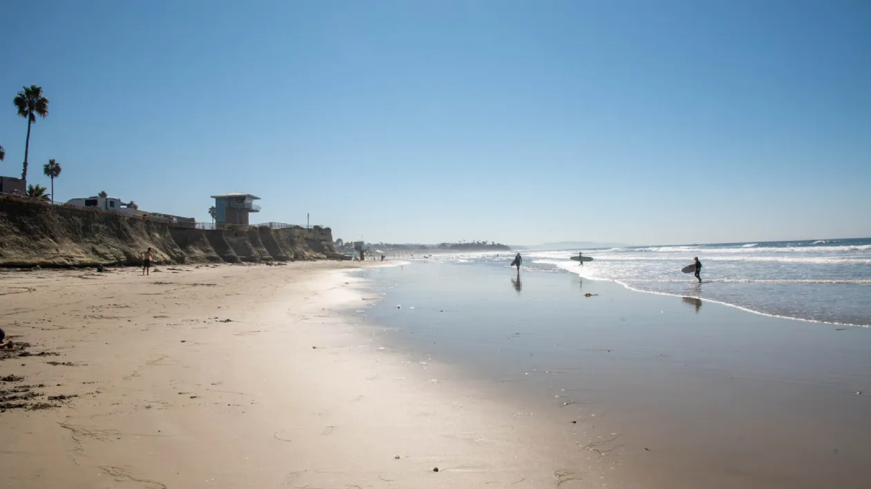 Surfers at San Elijo State Beach