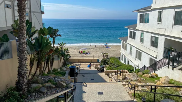 Stairs to Carlsbad City Beach at Grand Ave