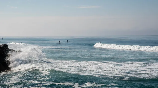 Waves Breaking on Jetty at South Ponto Beach