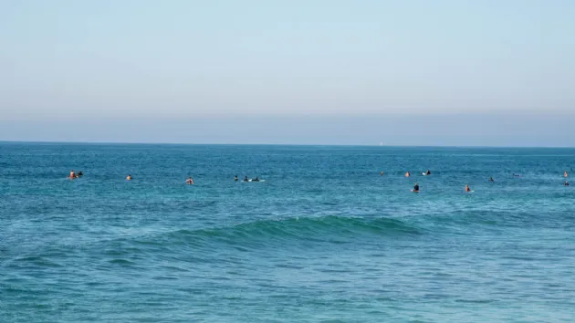 Surfers in the Lineup Waiting for a Wave at Tamarack Surf Beach