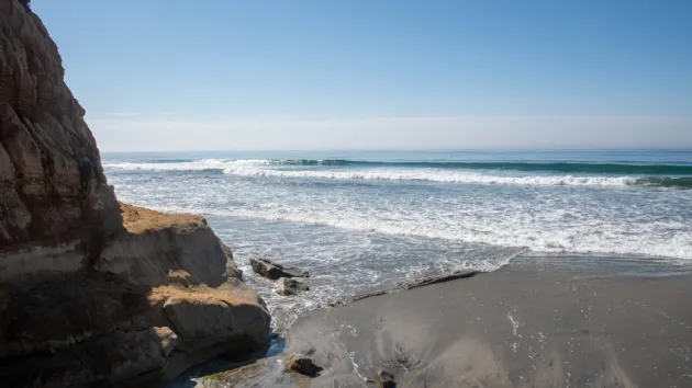Cliffs and High Tide at Terramar Beach