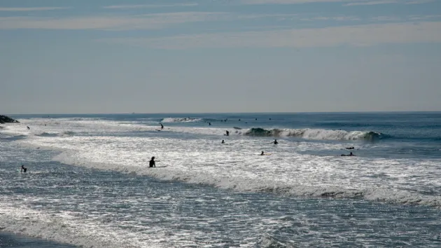 Surfers in the Lineup at Warm Water Jetty Beach