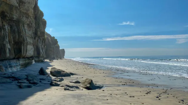 Surfers at Boneyards in the Distance