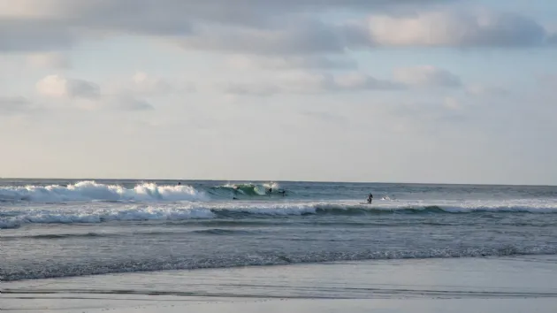 Surfers Catching a Wave at Blacks Beach