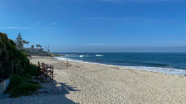 Empty Marine Street Beach from Cliffs