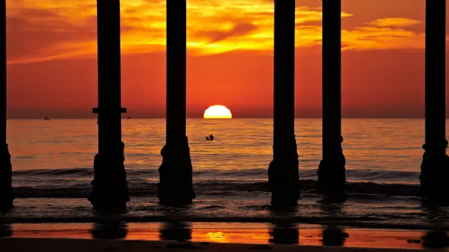 Sunset Through Scripps Pier