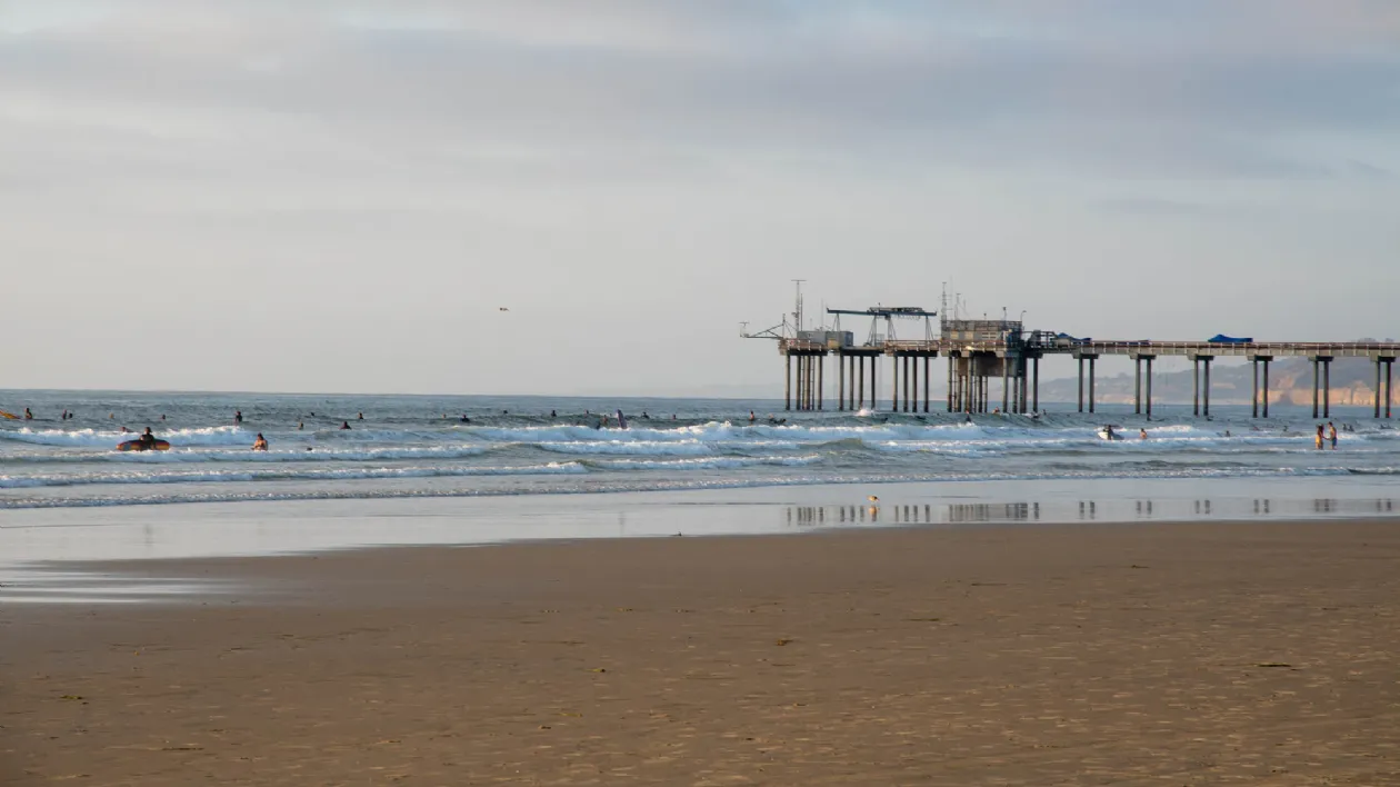Crowded Day Surfing at Scripps