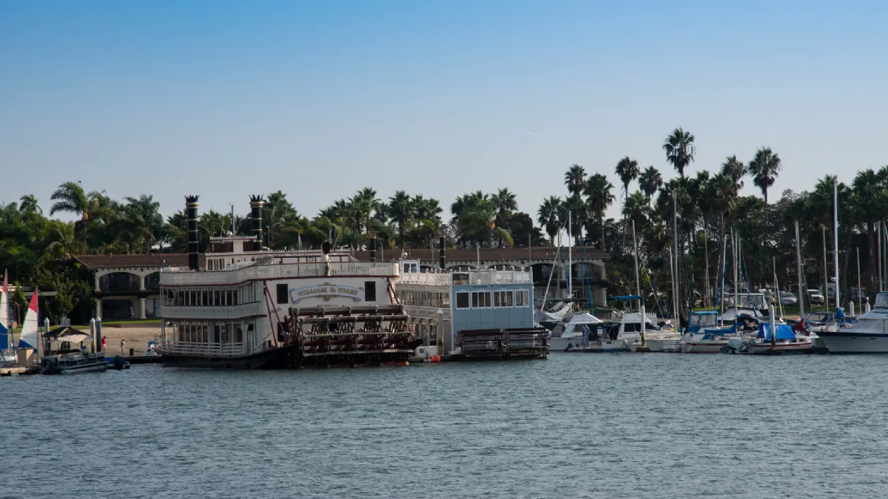 Bahia Belle Docked at Bahia Point Beach and Park