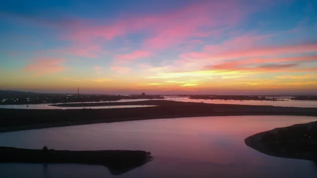 Drone Sunset at Fiesta Island