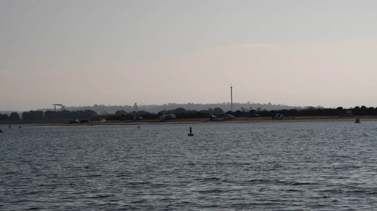 People Camp Out for the Day at Fiesta Island