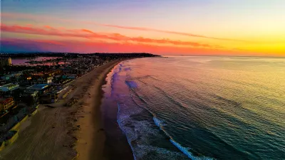 Aerial View of Sunset at Mission Beach
