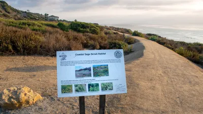 Flora Information Sign at Sunset Cliffs Natural Park in Point Loma