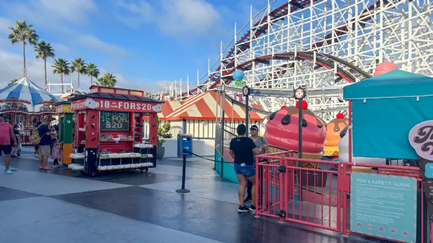 Belmont Park with a Classic Wooden Roller Coaster