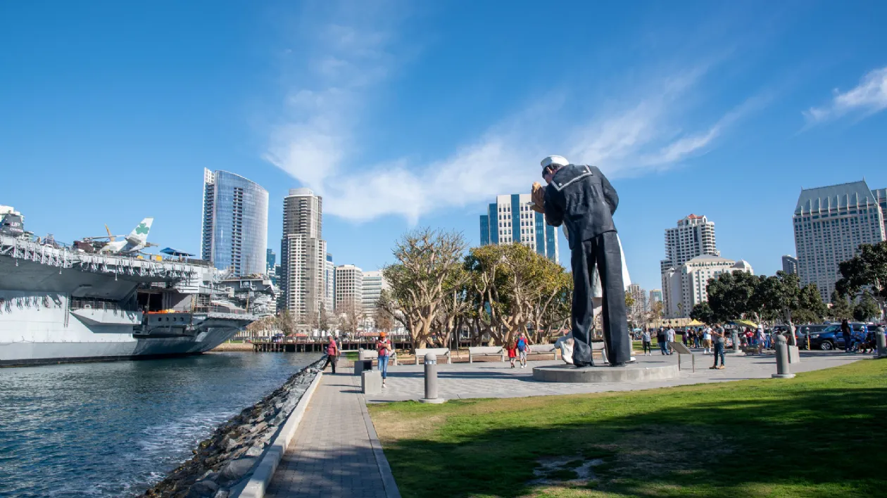 Uss Midway Aircraft Carrier Museum next to Downtown San Diego