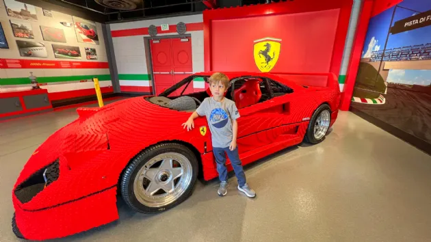 Life Size Ferrari Made of Legos at Legoland Ca