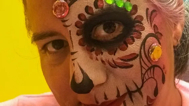 Erika with Catrina Face Paint for Día de los Muertos