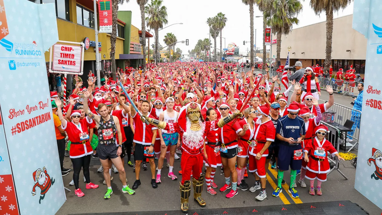 The Start of the Santa Run in Pacific Beach