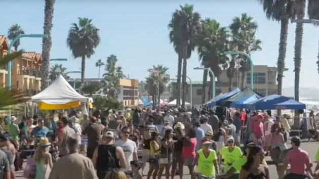 The Pacific Beachfest is along the Boardwalk in Pacific Beach