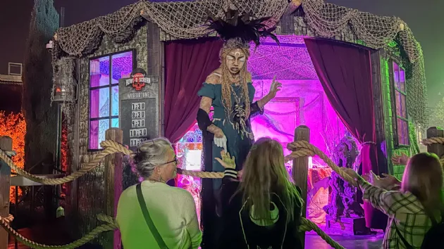 Misfortune Live Show at Howl O Scream Sign at Seaworld San Diego