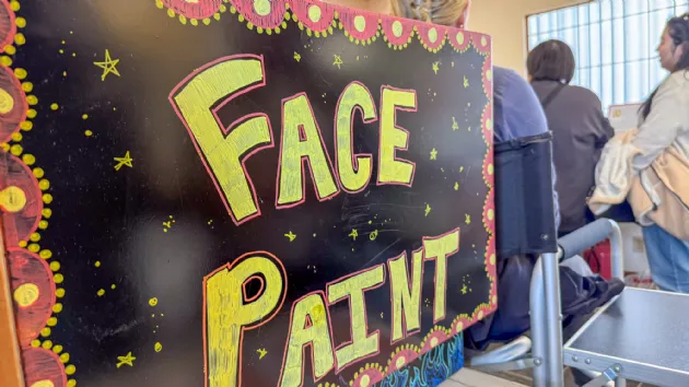 Kids Face Paint Area at the Cherry Blossom Festival