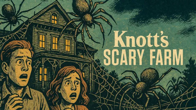 Knotts Scary Farm Scared Family with Spiders