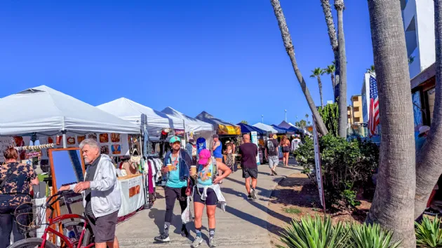 Vendors Along the Boardwalk at the Pacific Beachfest