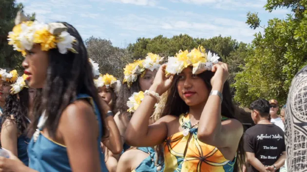 Getting Ready to Dance at the Pacific Islander Festival