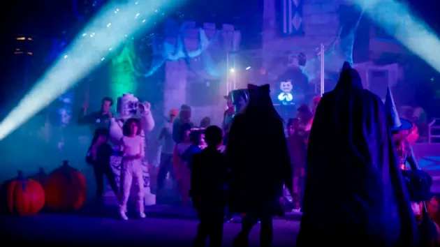 Dancing at Monster Rock off at Legoland California Brick or Treat Monster Party