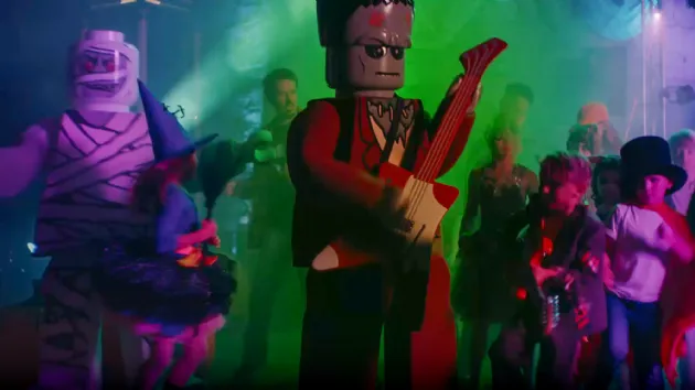 Frankenstien and Mummy at Monster Rock off at Legoland California Brick or Treat Monster