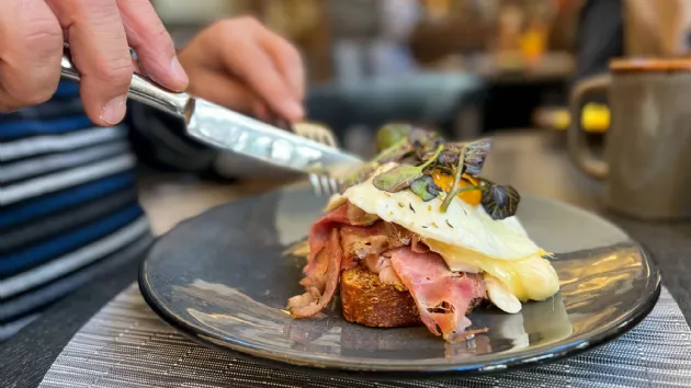 Very Unique and Delicious Eggs Benedict at the Provisional Kitchen Part of the Pendry