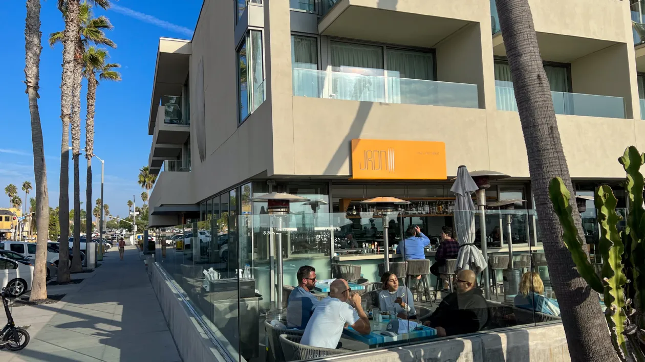 Busy Outdoor Bar Patio at JRDN at Tower 23 Hotel
