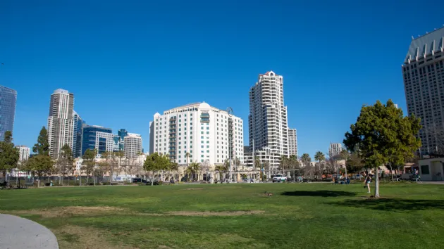 Open Space Park at the Embarcadero next to the Embassy Suites Hotel
