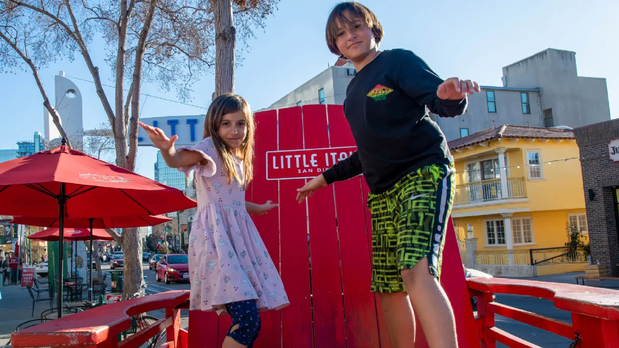 Kids Surfing on the Oversized Little Italy Chair
